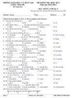 Đề ôn thi học sinh giỏi Tiếng Anh lớp 8 số 44