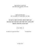 Sử dụng một số phần mềm thiết kế bài dạy kể chuyện cho trẻ mẫu giáo lớn trong trường mầm non