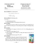 Đề kiểm tra học kì II toán 8 tỉnh An Giang (có đáp án)