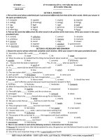 Đề thi học sinh giỏi Tiếng Anh lớp 10 số 1