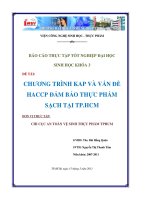 Chương trình kap và vấn đề haccp đảm bảo thực phẩm sạch tại chi cục an toàn vệ sinh thực phẩm TP Hồ Chí Minh