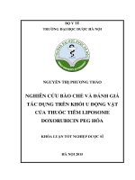 Nghiên cứu bào chế và đánh giá tác dụng trên khối u động vật của thuốc tiêm liposome doxorubicin PEG hóa