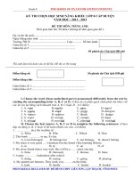 Đề luyện thi học sinh giỏi Tiếng Anh lớp 8 số 56