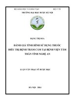 Đánh giá tình hình sử dụng thuốc điều trị bệnh trầm cảm tại bệnh viện tâm thần tỉnh nghệ an