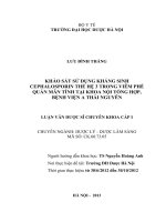 Khảo sát sử dụng kháng sinh cephalosporin thế hệ 3 trong viêm phế quản mãn tính tại khoa nội tổng hợp bệnh viện a thái nguyên