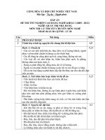 Đề thi tốt nghiệp cao đẳng nghề phần lý thuyết kèm đáp án ngành quản trị nhà hàng đề số  (25)