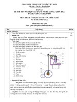 Đề thi tốt nghiệp cao đẳng nghề phần lý thuyết ngành công nghệ ô tô đề số  (22)