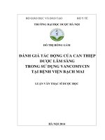 Đánh giá tác động của can thiệp dược lâm sàng trong sử dụng vancomycin tại bệnh viện bạch mai