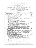 Đề thi tốt nghiệp cao đẳng nghề phần lý thuyết kèm đáp án ngành quản trị nhà hàng đề số  (14)