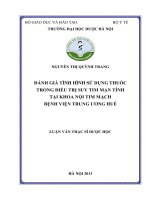 Đánh giá tình hình sử dụng thuốc trong điều trị suy tim mạn tính tại khoa nội tim mạch bệnh viện tư huế