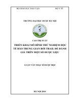 Triển khai mô hình thử nghiệm độc tế bào trung gian bởi trail để đánh giá trên một số dược liệu