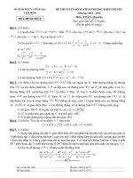 Đề thi tuyển sinh vào lớp 10 môn Toán (Chuyên) năm học 2015-2016 - Sở GD-ĐT Nam Định