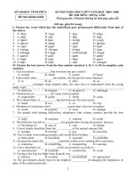 Đề thi tiếng anh lớp 9 học sinh giỏi sưu tầm tham khảo các huyện (6)