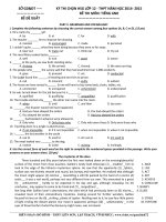 Đề thi học sinh giỏi Tiếng Anh lớp 12 số 17