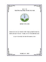 Khảo sát cơ cấu thuốc tiêu thụ tại bệnh viện đa khoa huyện tân kỳ   nghệ an từ năm 2009 đến 2011