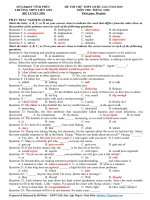 Đề thi thử THPT quốc gia môn Tiếng Anh số 250