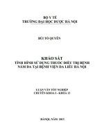 Khảo sát tình hỉnh sử dụng thuốc điều trị bệnh nhân nám da tại bệnh viện da liễu hà nội