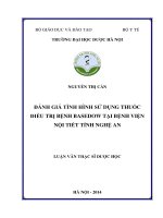 Đánh giá tình hình sử dụng thuốc điều trị bệnh basedow tại bệnh viện nội tiết tỉnh nghệ an
