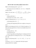 ĐỀ ÔN THI VÀO LỚP 10 MÔN TOÁN SỐ 33