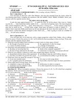 Đề thi học sinh giỏi Tiếng Anh lớp 12 số 1