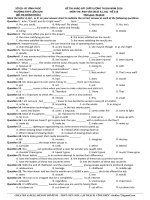 Đề khảo sát chất lượng môn Tiếng Anh lớp 12 ôn thi THPT Quốc gia số 216