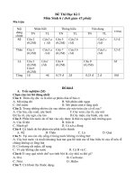 2ĐỀ&ĐÁP ÁN+MA TRẬN KIỂM TRA KÌ I SINH 6