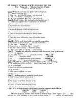 Đề thi học sinh giỏi Tiếng Anh lớp 8 số 34