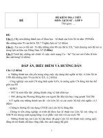 Đề kiểm tra 1 tiết lớp 9 môn Lịch sử lần 3