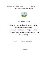 Đánh giá tình hình sử dụng kháng sinh trong điều trị viêm phổi mắc phải ở cộng đồng tại khoa nội, bệnh đa khoa tỉnh quảng trị