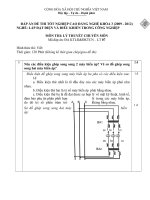 ĐỀ thi tốt nghiệp cao đẳng nghề ngành kỹ thuật lắ đặt và điều khiển trong công nghiệp phần lý thuyết và đáp án mã   (7)