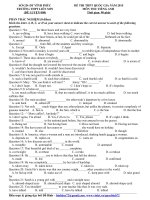 Đề thi thử THPT quốc gia môn Tiếng Anh số 8