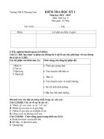 Đề kiểm tra học kì I sinh học năm học 2014 - 2015 thcs thượng lâm