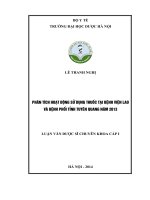Phân tích hoạt động sử dụng thuốc tại bệnh viện lao và bệnh phổi tỉnh tuyên quang năm 2013