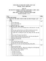 Đề thi tốt nghiệp cao đẳng nghề phần lý thuyết kèm đáp án ngành quản trị nhà hàng đề số  (8)