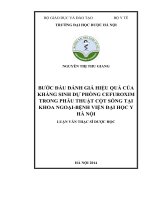 Bước đầu đánh giá hiệu quả của kháng sinh dự phòng cefuroxim trong phẫu thuật cột sống tại khoa ngoại