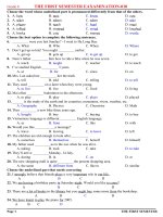 Đề thi học sinh giỏi Tiếng Anh lớp 8 số 54