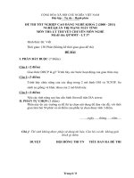 Đề thi tốt nghiệp cao đẳng nghề phần lý thuyết ngành quản trị máy tính đề số  (31)