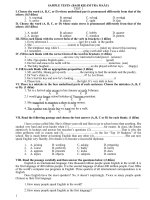 Đề thi vào lớp 10 môn tiếng anh