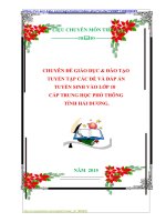 CHUYÊN ĐỀ GIÁO DỤC  ĐÀO TẠO  TUYỂN TẬP CÁC ĐỀ VÀ ĐÁP ÁN TUYỂN SINH VÀO LỚP 10 CẤP TRUNG HỌC PHỔ THÔNG TỈNH HẢI DƯƠNG.