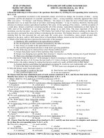Đề khảo sát chất lượng môn Tiếng Anh ôn thi đại học số 14