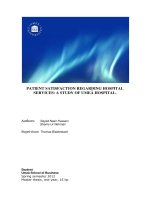 Luận Án TS y học: Patient satisfaction regarding hospital services a study of Umeå Hospital.