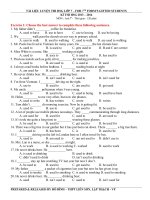 Đề luyện thi hoc sinh giỏi môn Tiếng Anh lớp 7 số 12