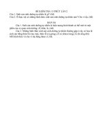 Đề kiểm tra 15 phút Sinh 6_lần 2