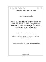 Đánh giá tình hình sử dụng thuốc điều trị tăng huyết áp tại khoa nội tim mạch, bệnh viện hữu nghị việt nam   cu ba đồng hới