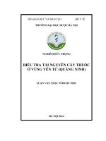 Điều tra tài nguyên cây thuốc ở vùng yên tử (quảng ninh)