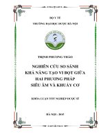 Nghiên cứu so sánh khả năng tạo vi bọt giữa hai phương pháp siêu âm và khuấy cơ