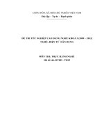 Đề thi tốt nghiệp cao đẳng nghề phần thực hành ngành điện tử dân dụng đề số  (13)