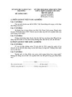 Đề thi HSG tỉnh Hải Dương năm học 2011 - 2012 Môn SỬ