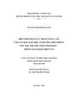 Biện pháp quản lí nhằm nâng cao chất lượng dạy học ở trường phổ thông dân tộc nội trú tỉnh Vĩnh Phúc trong giai đoạn hiện nay