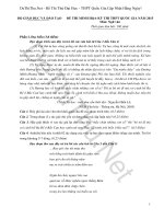 Đề mẫu môn VĂN THPT Quốc Gia 2015 kèm đáp án của Bộ GD & ĐT